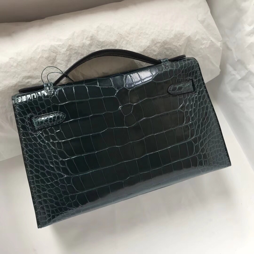 에르메스 미니 켈리백22 베르트 은장 샤이니 악어가죽